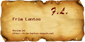 Frim Lantos névjegykártya